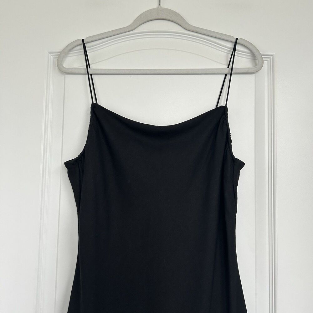 Stockholm Atelier Other Stories Linen Blend Strappy Dress US 10 Black Minimalist